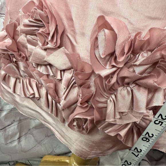 B2 jasmine powder Pink taffeta Pleated Strapless dress for Prom wedding sz 20 US - Picture 5 of 9